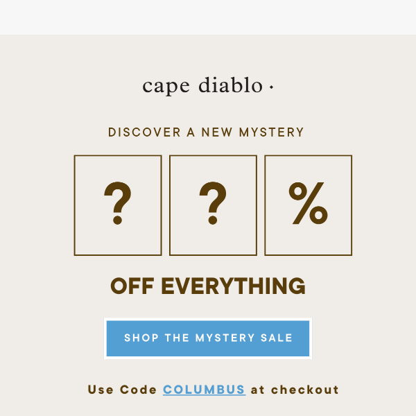 Columbus Day Mystery Flash Sale