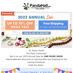 EXTENDED! Free Shipping on Order over $99/$299/$499 for 2023 Annual Sale