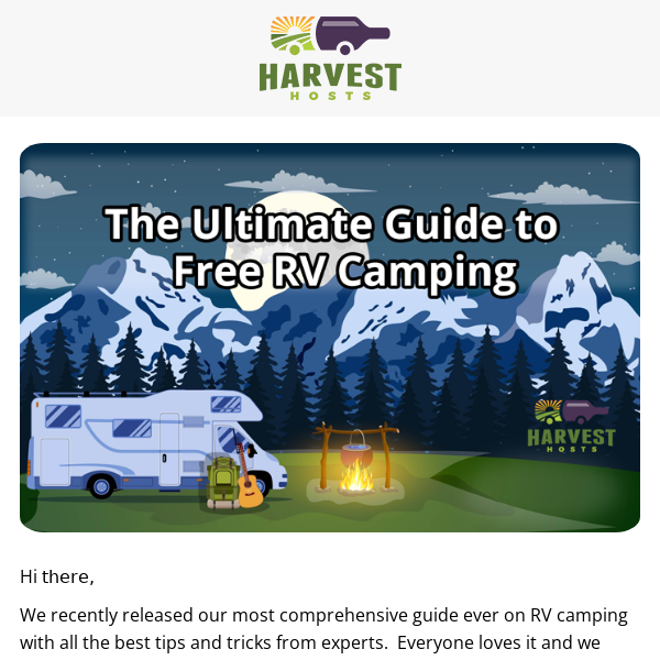 Here's your complimentary guide to Free RV camping