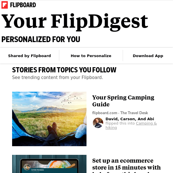 Your FlipDigest: stories from Travel, Business, Technology and more