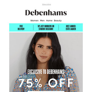 Up to 75% off + an extra 15% + FREE delivery