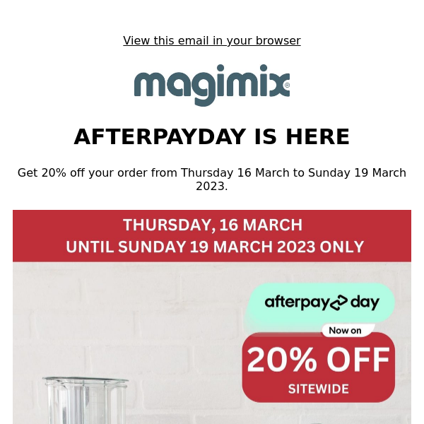 20% OFF | It's Afterpay Day