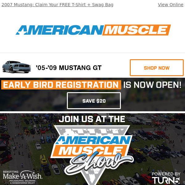 ANNOUNCING: 2024 AmericanMuscle SHOW  🏁  SAVE $20!