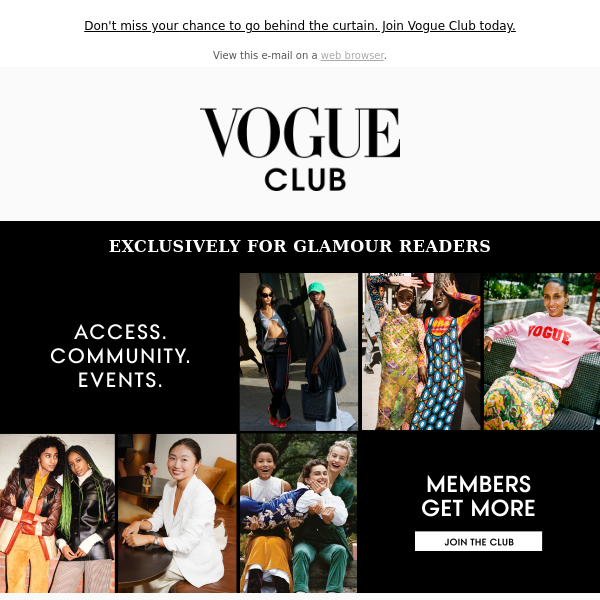 Members get more. Join Vogue Club.