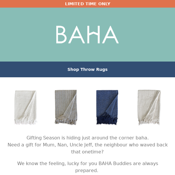 Gifting Season is coming | 60% off Throws