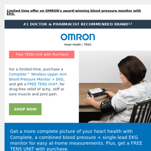 OMRON Complete Wireless Upper Arm Blood Pressure Monitor + EKG