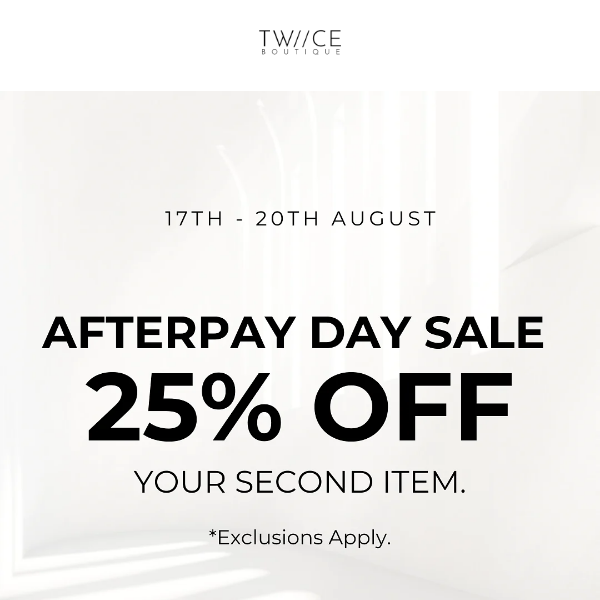 Take 25% off your second item including sale items.