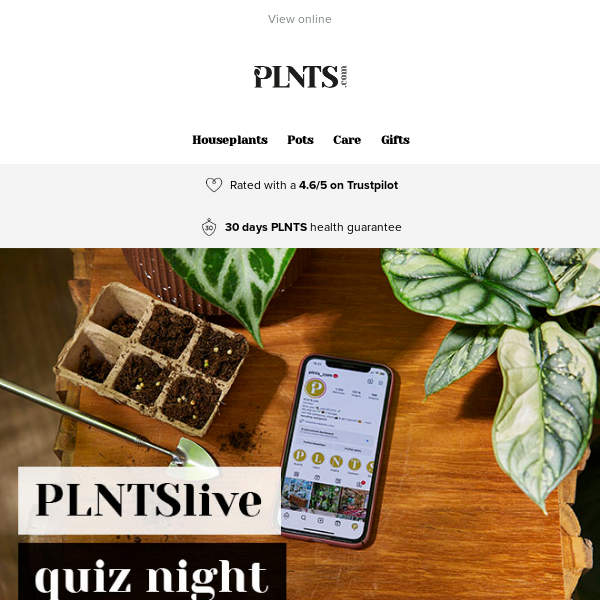 Join us for our first PLNTSlive quiz night! 😍🌱 