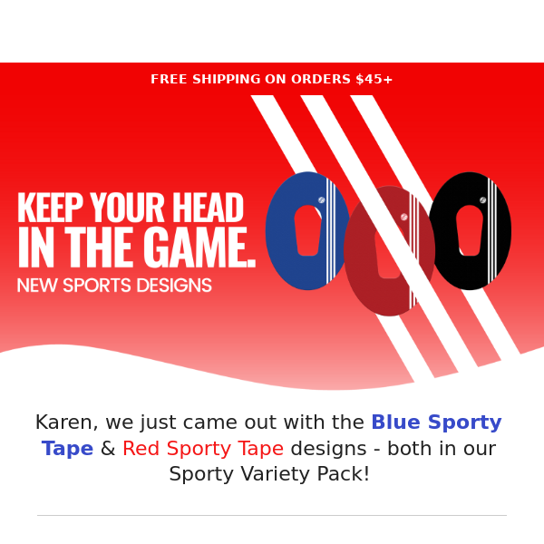 Step your game up our new Blue & Red Sporty Designs