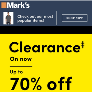 Clearance on now. Up to 70% off our original  price.