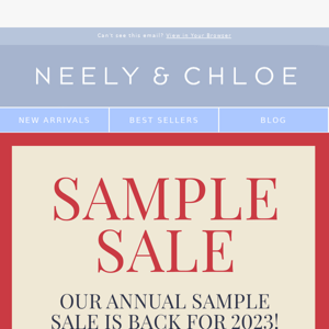 🏷 The Sample Sale is back! 🥳