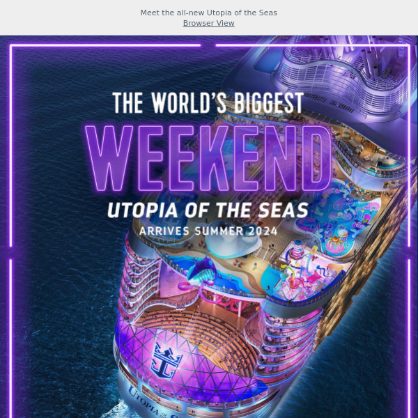 New ship + bold thrills + best private island = The World’s Biggest Weekend