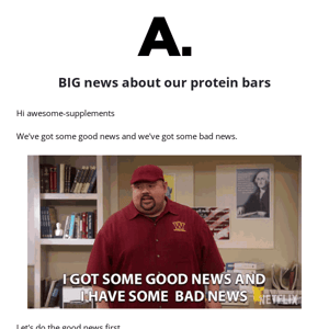 Some important news about our protein bars