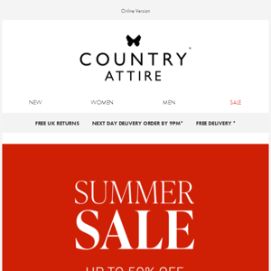 Up to 50% off in our summer sale