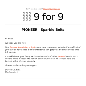 PIONEER | Sparkle Lever Belts