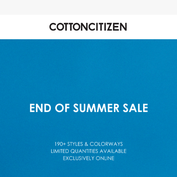 End Of Summer SALE