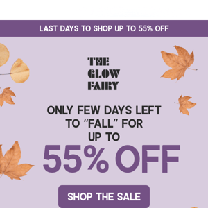 🕰️ Time's Running Out: 55% OFF Fall Sale Ends!