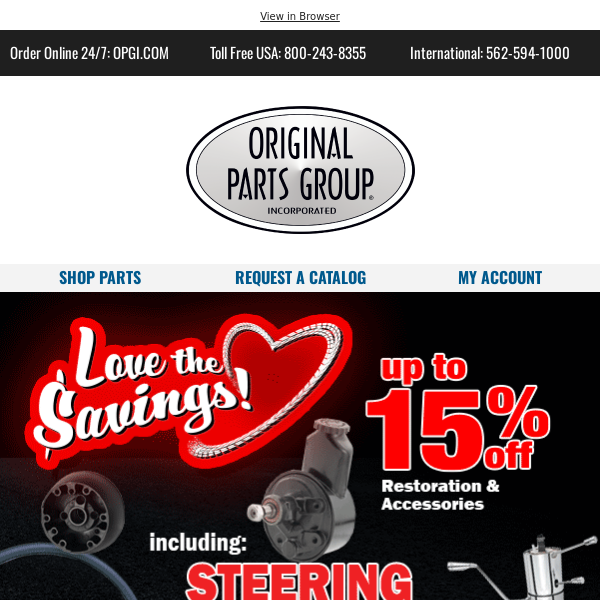 Valentine Sale on all Steering Components! 😍