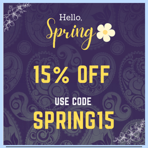 15% OFF COUPON!