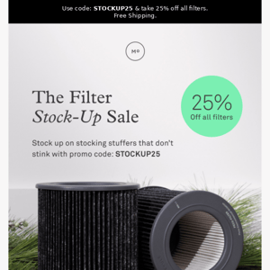 Stock up on replacement filters with 25% off code inside