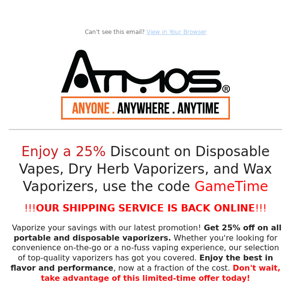 🚨25% Off Atmosrx Vaporizers - Limited-Time Offer!