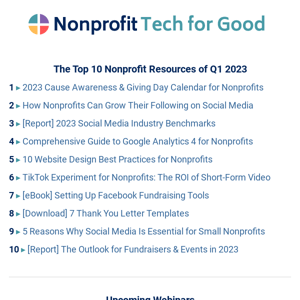 The Top 10 Nonprofit Resources of Q1 2023 🔥