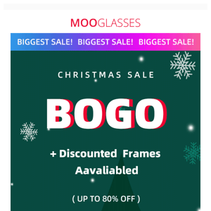 🎅BOO! Christmas Offers Stacked! Glasses Up to 80% OFF + BOGO!