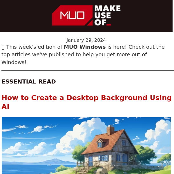 MUO Windows 👉 How to Create a Desktop Background Using AI