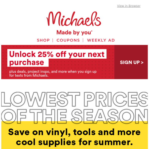 All. Vinyl. On. SALE! 😍 Lowest Prices of the Season are back. - Michaels  Stores