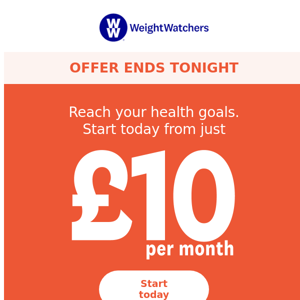 Ending tonight: Start form £10/month