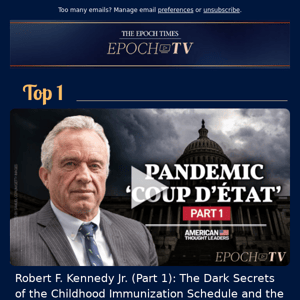 Robert F. Kennedy Jr. (Part 1): The Dark Secrets of the Childhood Immunization Schedule and the Vaccine Approval Process