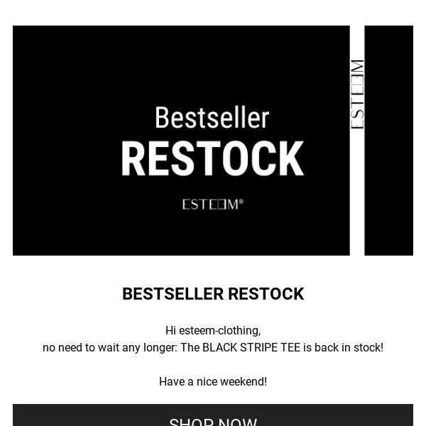 ESTEEM Bestseller Restock 🎗️ BLACK STRIPE TEE is back!