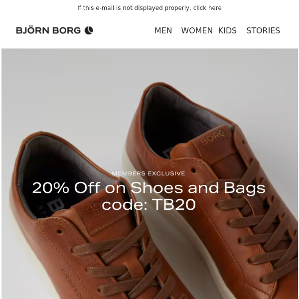 Exclusive 20% Off on Björn Borg Shoes and Bags