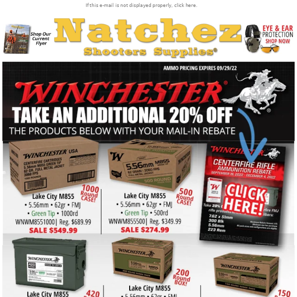 Winchester Ammo Sale + Mail-In Rebate!