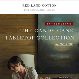 Introducing Candy Cane Tabletop Collection at Red Land Cotton! 🎁