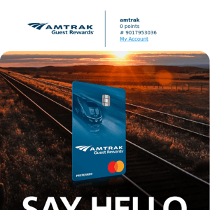 Amtrak, imagine where you can go with 20,000 bonus points.