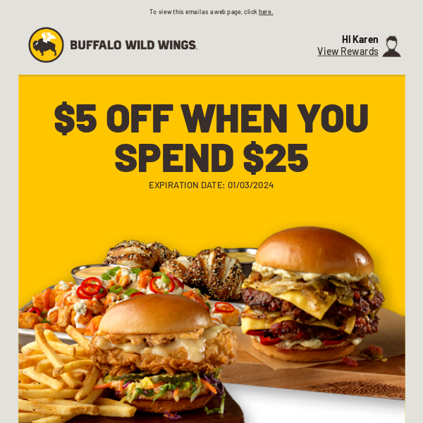 Buffalo wild online wings promo code