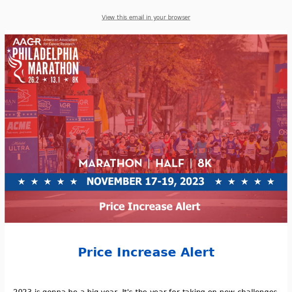 Philadelphia Marathon Weekend Price Increase Alert!