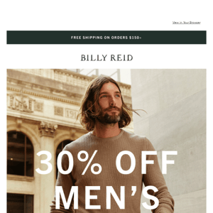 For the fellas: 30% off fall styles