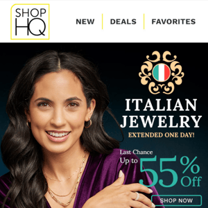 EXTENDED! Italian Jewelry Up to 55% OFF