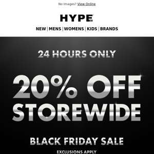 BLACK FRIDAY: 20% OFF STOREWIDE