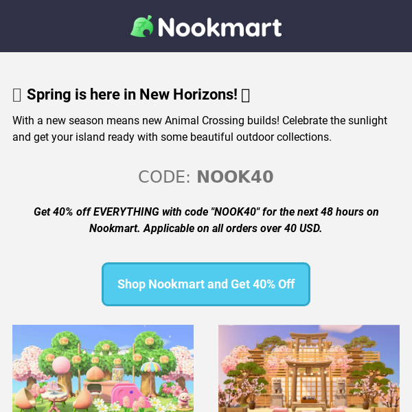 Nookmart 40% Off EVERYTHING 😳