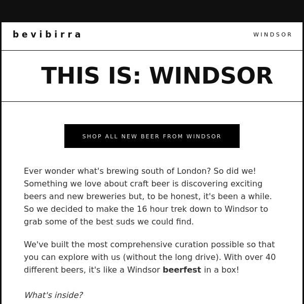 Introducing… Beer from Windsor!