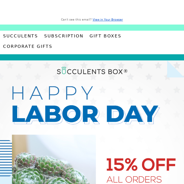 Plant Savings on Labor Day Weekend - 15% Off