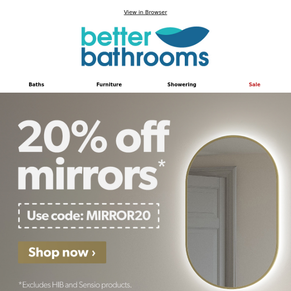 Reflect Your Style: 20% Off Mirrors