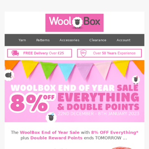 The WoolBox End of Year SALE Ends Tomorrow | 8% OFF Everything at WoolBox