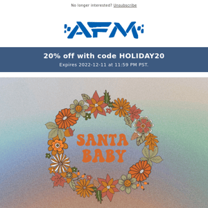 Get Those Holiday Gifts 20% OFF!