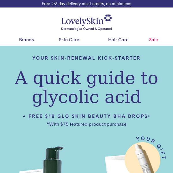 Your guide to glycolic acid is here + $18 Glo Skin Beauty BHA Drops gift