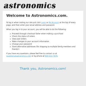 Welcome, Astronomics!