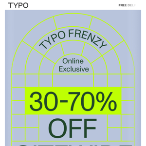 🔥TYPO FRENZY | 30-70% OFF SITEWIDE🔥